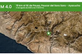 El sismo de magnitud 4.0 en Ayacucho se registró a las 17:29 horas de este viernes 14 de agosto. Foto: ANDINA/Difusión