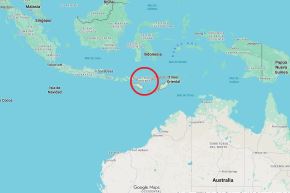 Mapa de ubicación de la zona impactada por un terremoto en Indonesia. Imagen: Google Maps.
