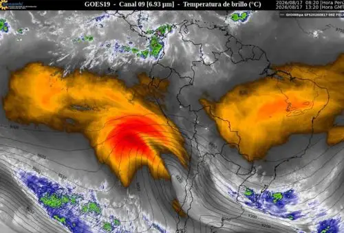 La Depresión Aislada de Niveles Altos (DANA)
es un sistema atmosférico frío que se ubica en niveles altos y medios de la atmósfera (entre 5 y 10 kilómetros de altura aproximadamente), sobre el océano Pacífico cerca de Perú y Chile. 