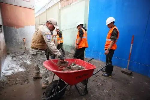 Minedu y Ejército inician recuperación de colegios afectados por lluvias en Lima Sur. Foto: ANDINA/Difusión