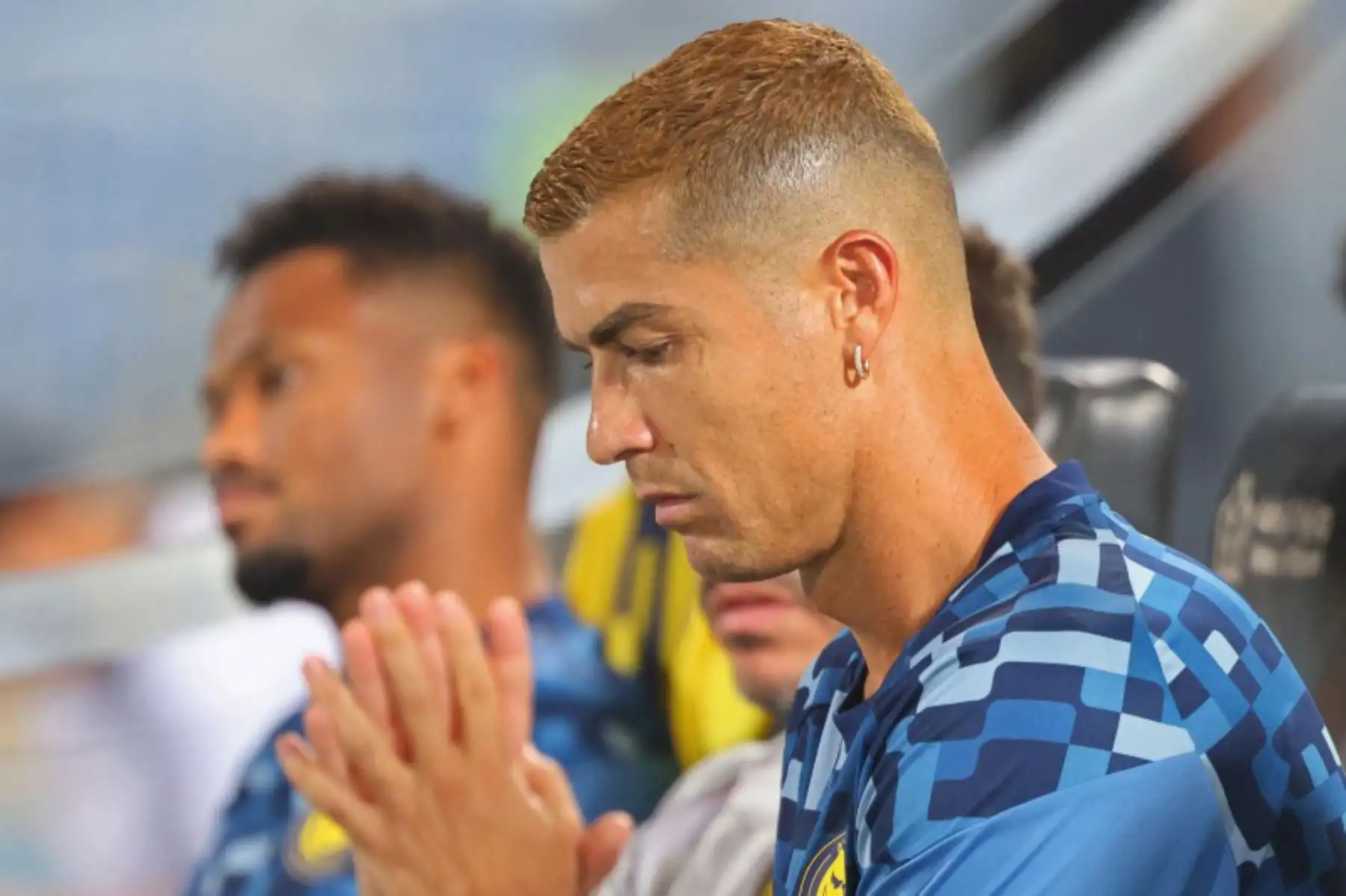 Cristiano Ronaldo, delantero portugués del Al-Nassr , durante el partido de la Liga Profesional Saudí entre el Al-Nassr y el Al-Riyadh en el Estadio Príncipe Turki bin Abdul Aziz de Riad. Foto: AFP
