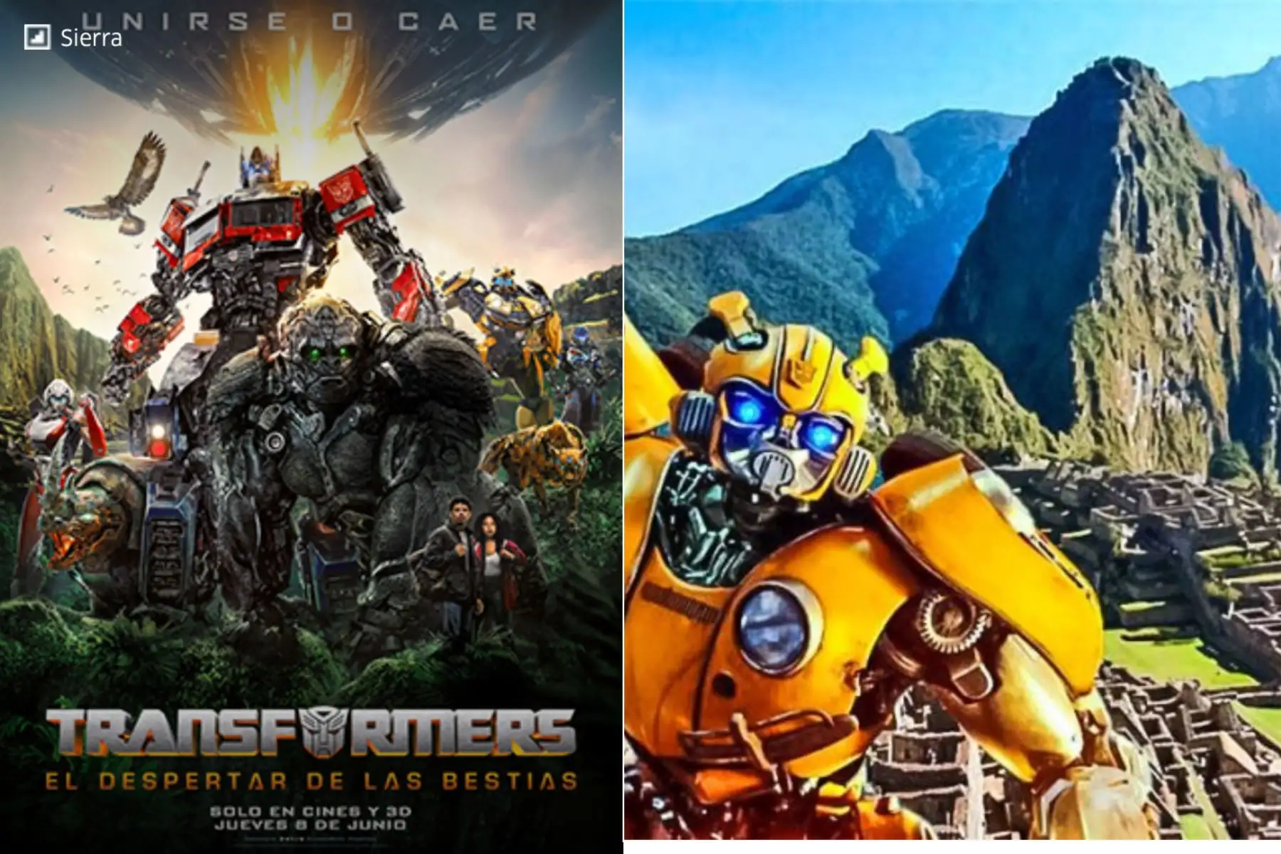 Transformers: el despertar de las bestias incluyó escenarios de la sierra peruana, con Machu Picchu como uno de los referentes visibles de esta producción internacional. Foto: ANDINA/Composición con capturas de pantalla.