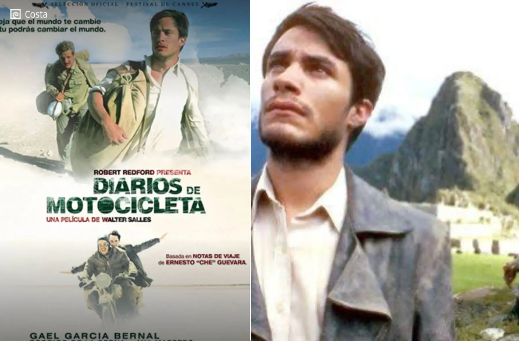 Diarios de motocicleta, protagonizada por Gael García Bernal, llevó a la pantalla el viaje inspirado en las notas de Ernesto “Che” Guevara y mostró escenarios peruanos. Foto: ANDINA/Composición con capturas de pantalla.
