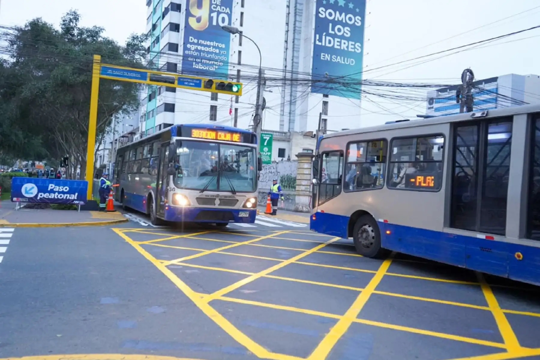 ATU dio inicio a la operación del Carril Bus Bidireccional en la avenida Arequipa a fin de mejorar el servicio del corredor Azul. Foto: ANDINA/Difusión