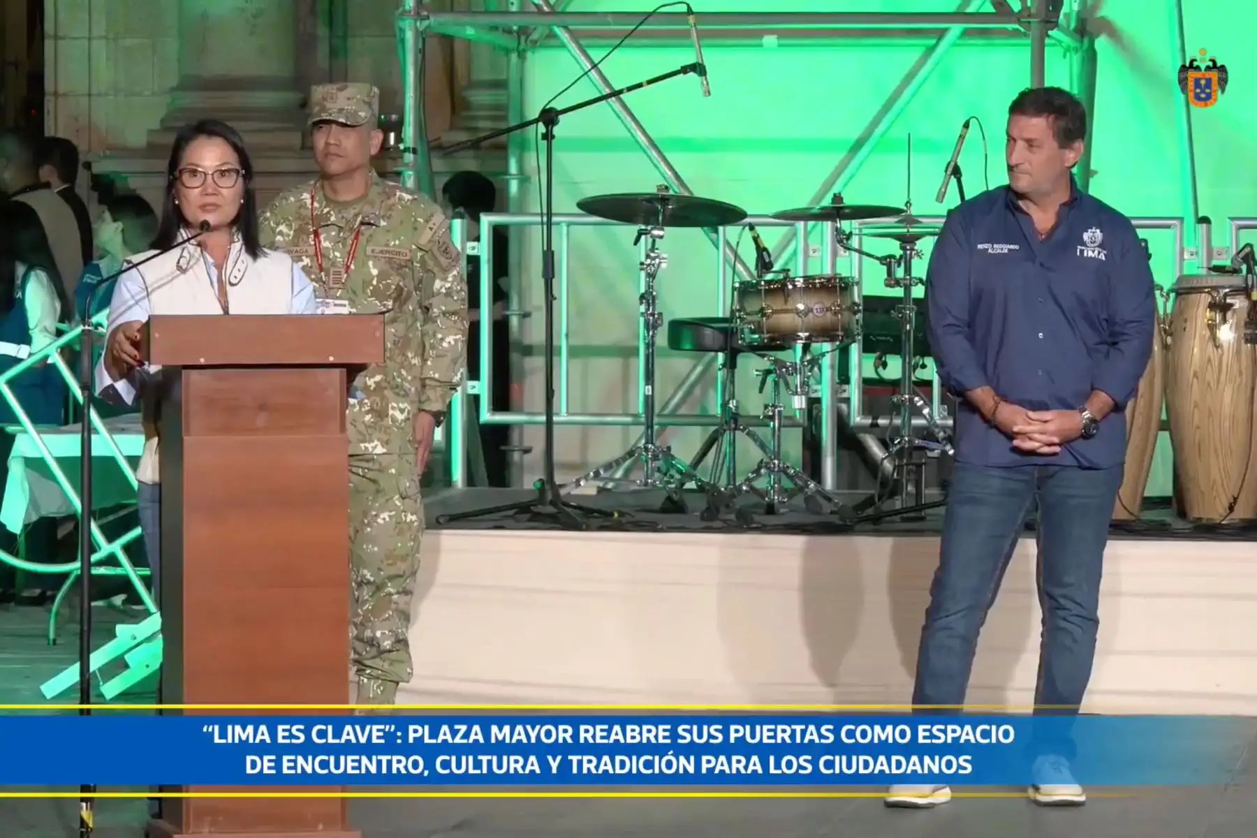 Presidenta Keiko Fujimori participó en evento "Lima es clave" de reapertura de Plaza Mayor