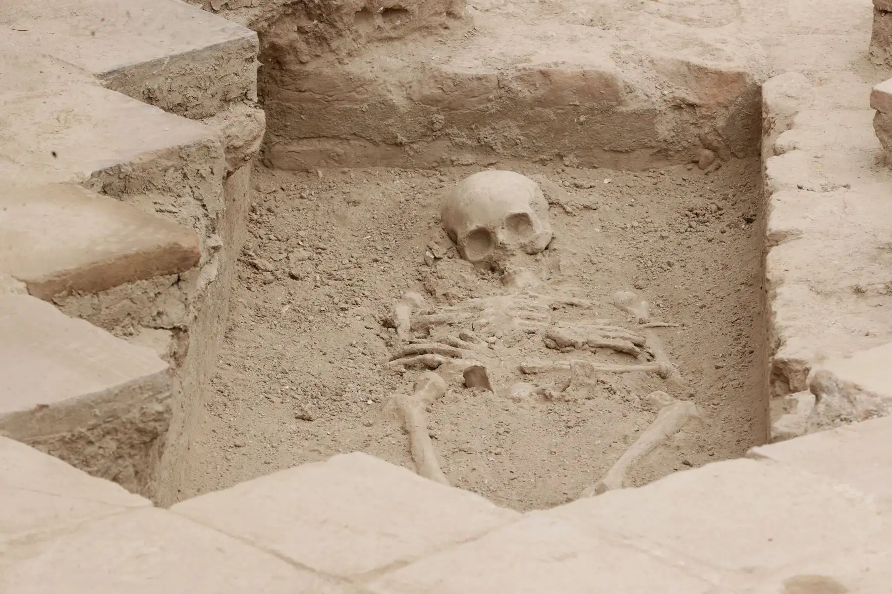 La Municipalidad de Lima descubrió vestigios arqueológicos de la antigua iglesia y Hospital del Espíritu Santo, de más de 450 años, en el Santuario de Santa Rosa de Lima. Los hallazgos incluyen estructuras, entierros y un piso empedrado con diseño floral, en el marco de las actividades previas al Día de Santa Rosa. Foto: ANDINA/Difusión.