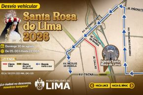Desvío del transporte vehicular por el Día de Santa Rosa de Lima. Foto: ANDINA/Difusión