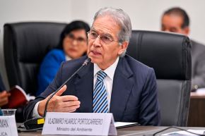 El ministro Huaroc se presentó ante la Comisión de Economía, Medio Ambiente y Defensa del Consumidor del Senado. Foto: Minam/Difusión