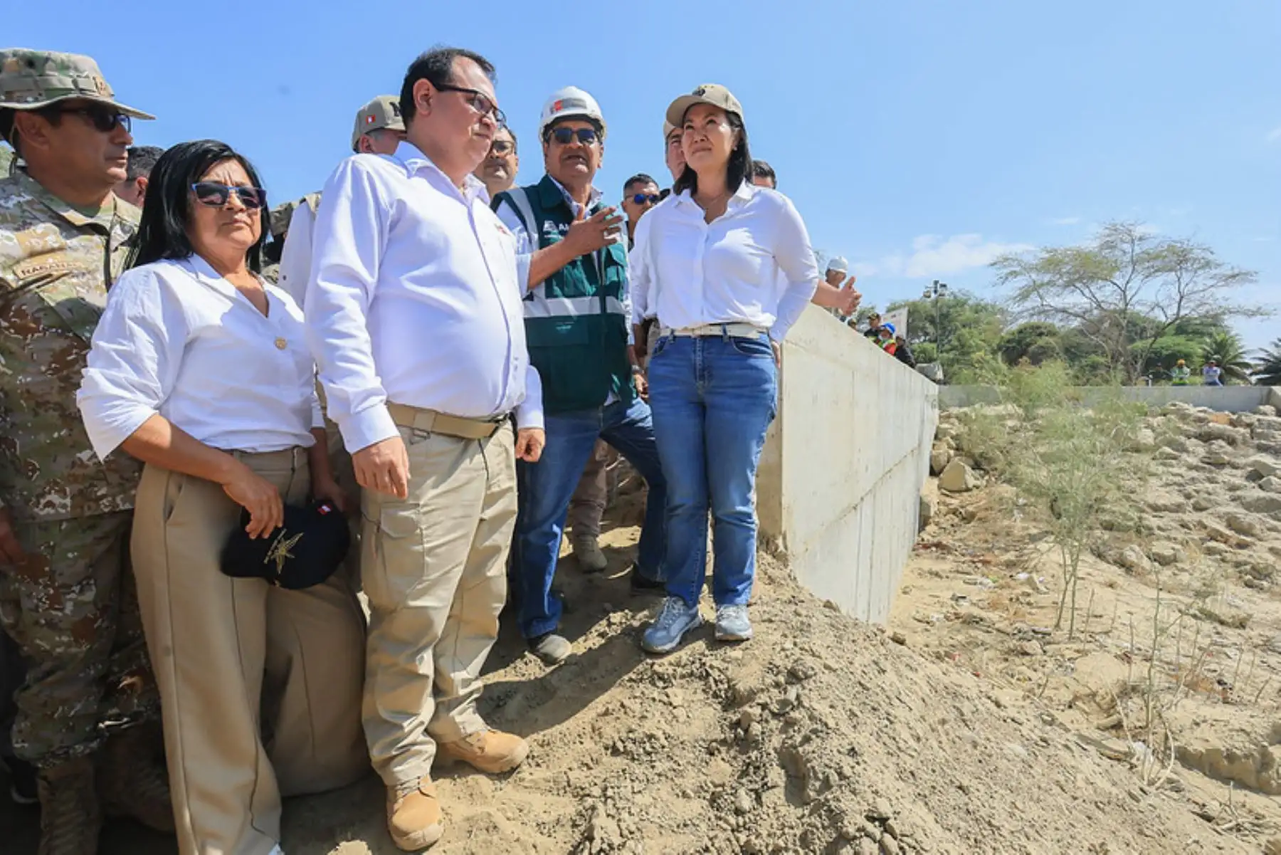 En la región Piura, la presidenta Keiko Fujimori, supervisa acciones de preparación frente al fenómeno de El Niño. Foto: ANDINA/Prensa Presidencia