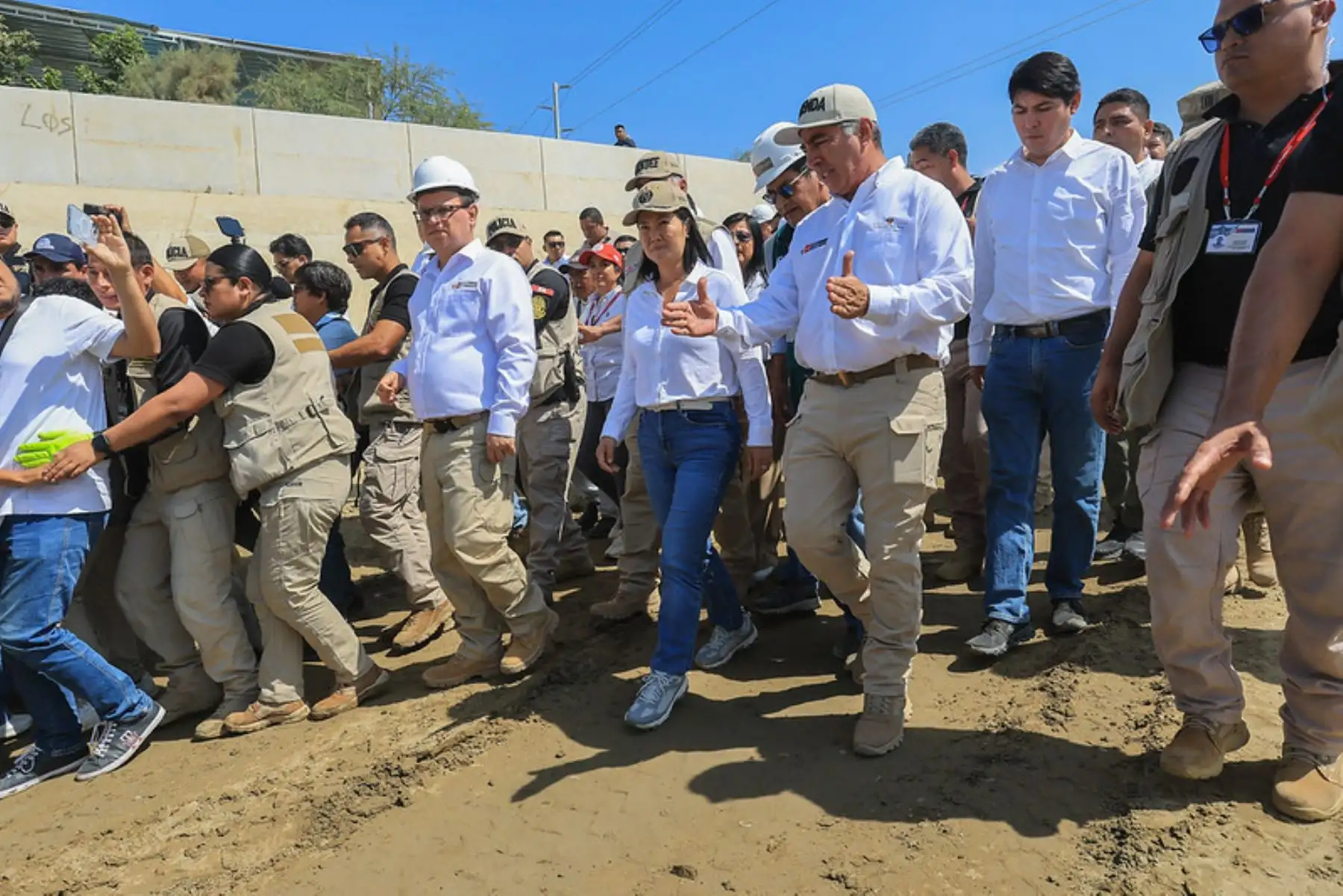 En la región Piura, la presidenta Keiko Fujimori, supervisa acciones de preparación frente al fenómeno de El Niño. Foto: ANDINA/Prensa Presidencia