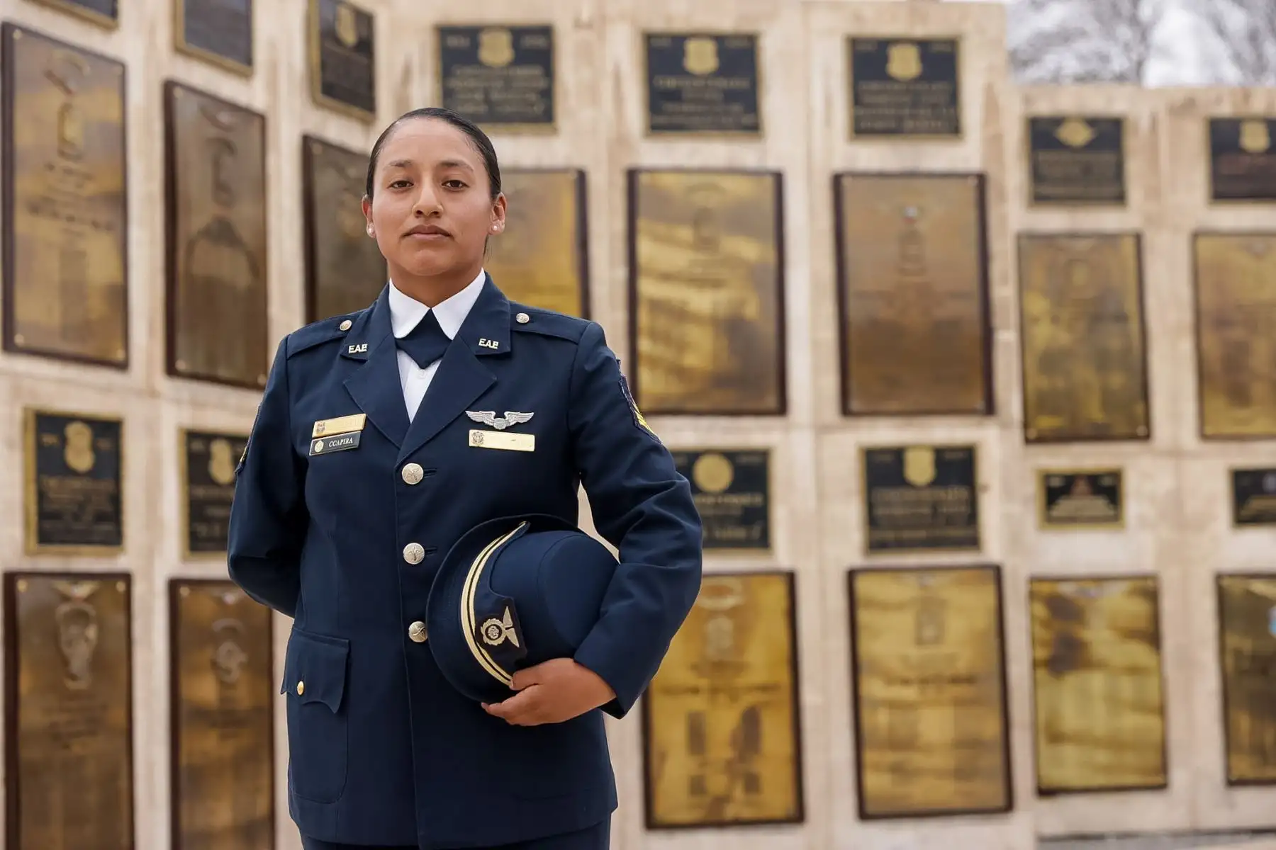 Karen Capira, alumna de tercer año de Geomática de la ESOFA, forma parte de la nueva generación de estudiantes que se prepara en carreras técnicas de la Fuerza Aérea del Perú. Foto: ANDINA/Liparraguirre.