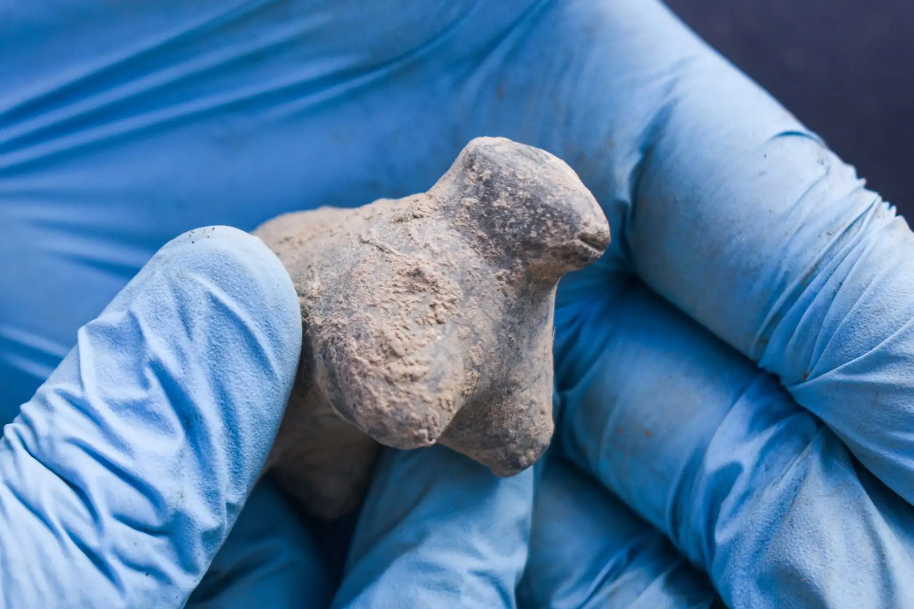 Las tres pequeñas estatuillas de piedra, conocidas como illas, fueron halladas juntas a manera de ofrenda durante las investigaciones arqueológicas en Kuélap. Los especialistas consideran preliminarmente que representarían figuras femeninas vinculadas con rituales de fertilidad. ANDINA/Difusión