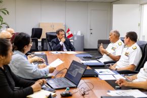 Reunión de coordinación entre representantes del Midis y de la Marina de Guerra del Perú. Foto: Midis/Difusión