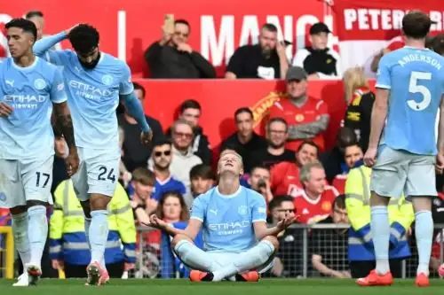 Gon gol de Erling Haaland el Manchester City venció a Manchester United en partido clásico de Inglaterra