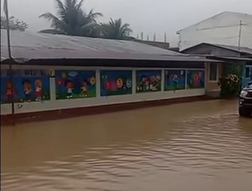 Una lluvia intensa de más de ocho horas afectó este lunes 14 de septiembre al distrito de Campanilla, región San Martín. ANDINA/Difusión