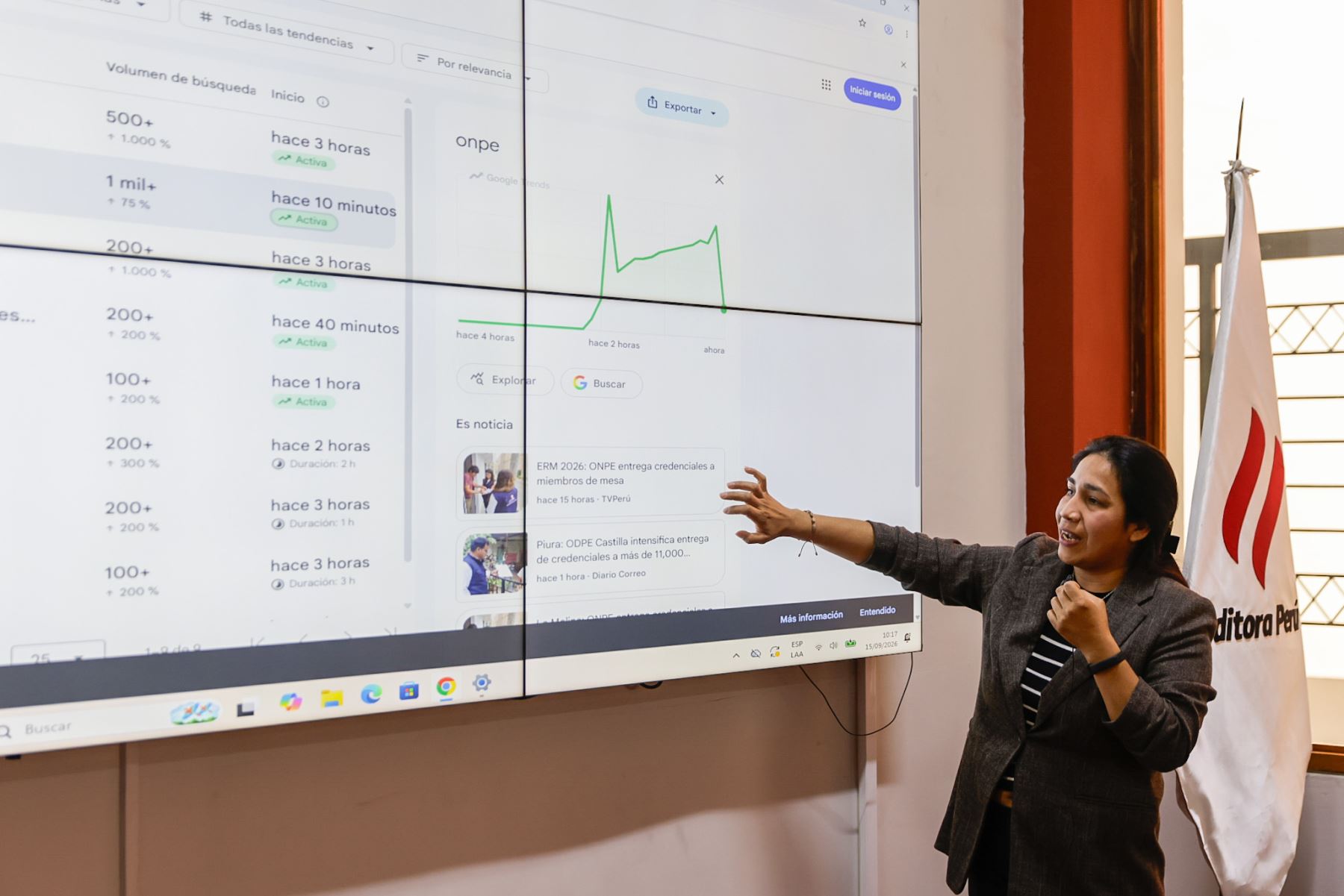 Estudiantes de la Escuela Profesional de Ciencias de la Comunicación de la Universidad Autónoma del Perú visitaron la sede de la Agencia Andina y el Diario Oficial El Peruano, como parte de la iniciativa Vive Andina, que acerca a los futuros comunicadores al trabajo periodístico en medios públicos. Foto: ANDINA/Luis Iparraguirre.