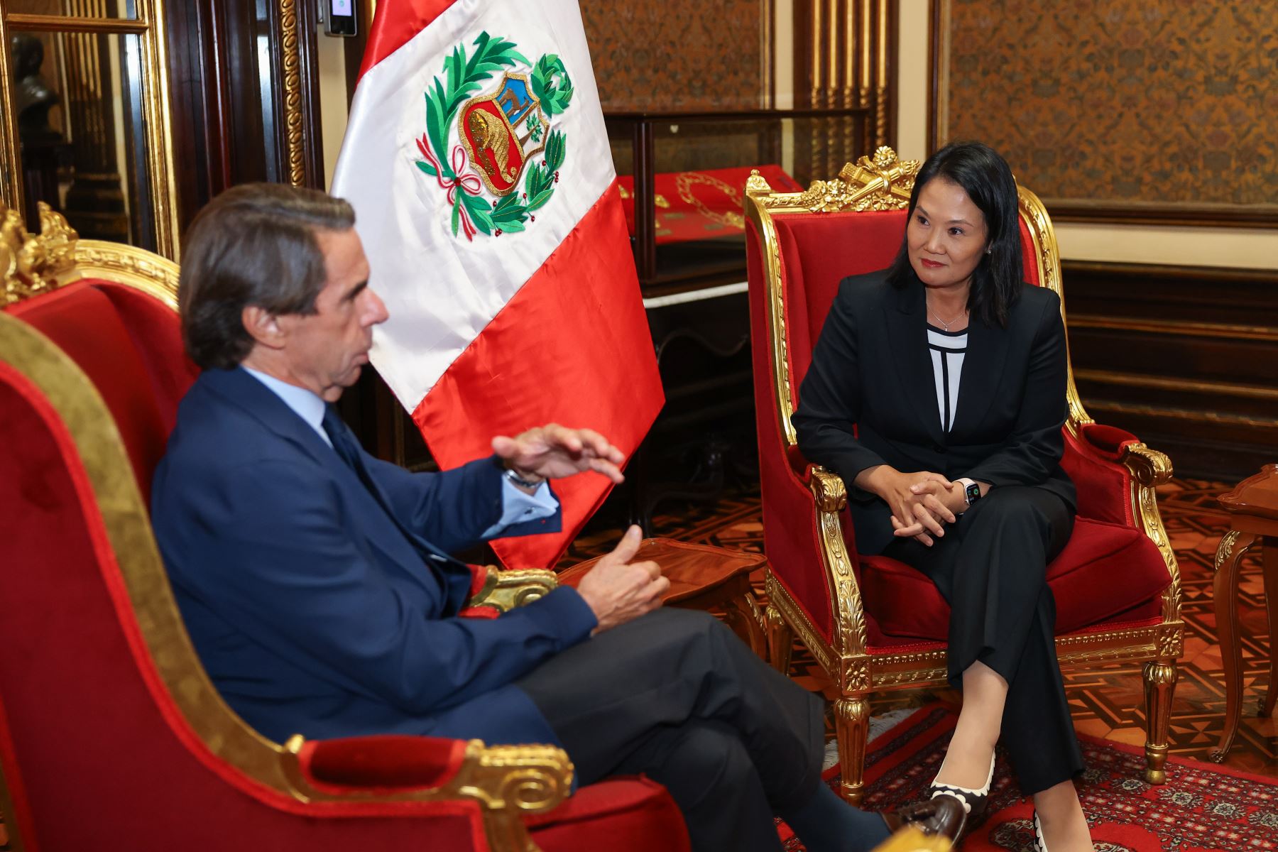 Presidenta Keiko Fujimori recibió a José María Aznar para dialogar sobre cooperación y los vínculos entre Perú y España

Foto: ANDINA/Prensa Presidencia