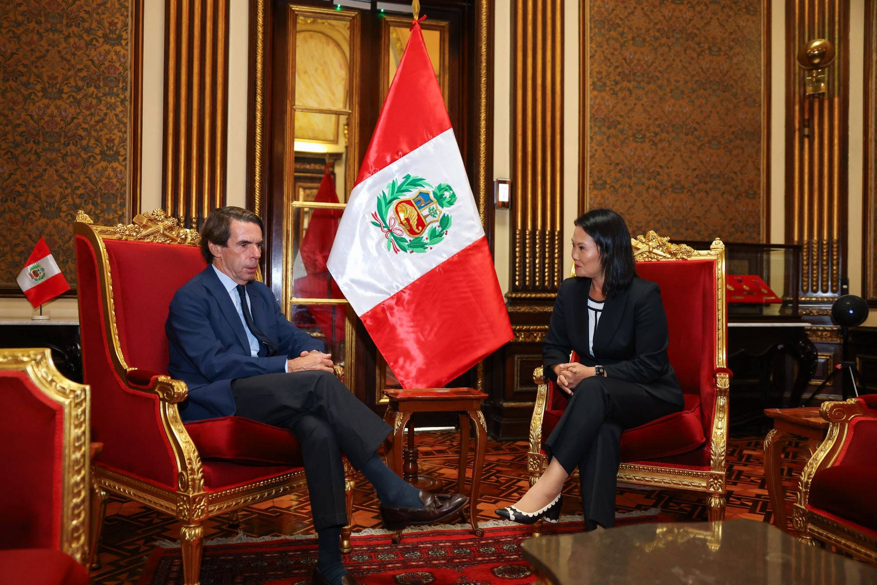 Presidenta Keiko Fujimori recibió a José María Aznar para dialogar sobre cooperación y los vínculos entre Perú y España

Foto: ANDINA/Prensa Presidencia