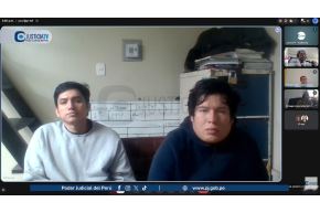 Jhonsson Smith Cruz Torres dijo desconocer si tiene antecedentes policiales o judiciales, pese a la cadena perpetua que pesa sobre él por el asesinato de una empresaria. Foto: Captura TV
