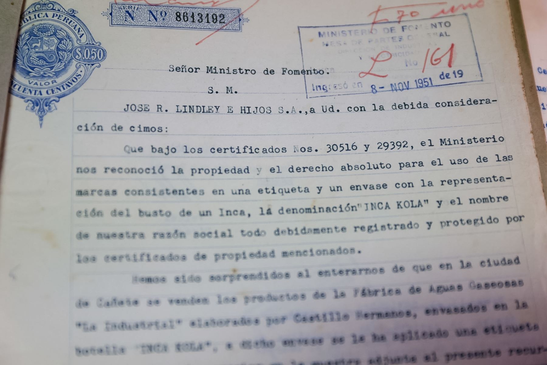 Las solicitudes de registro permitían formalizar marcas y patentes ante el Estado, además de documentar procedimientos, inventos y avances técnicos. Foto: ANDINA/Luis Iparraguirre.