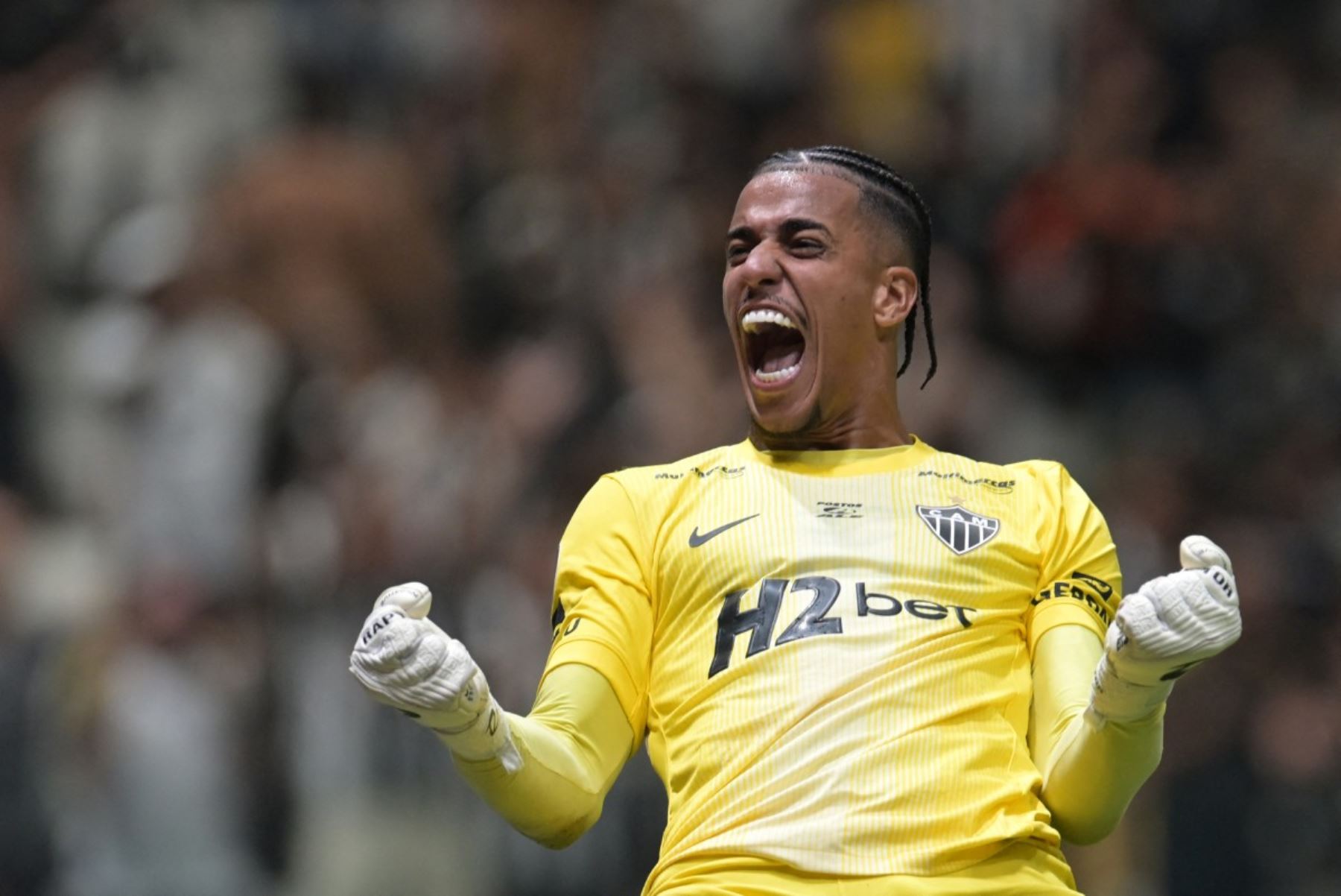 Gabriel Delfim celebró una noche decisiva para el Galo, que sigue en carrera por volver a la final de la Copa Sudamericana. Foto: AFP.