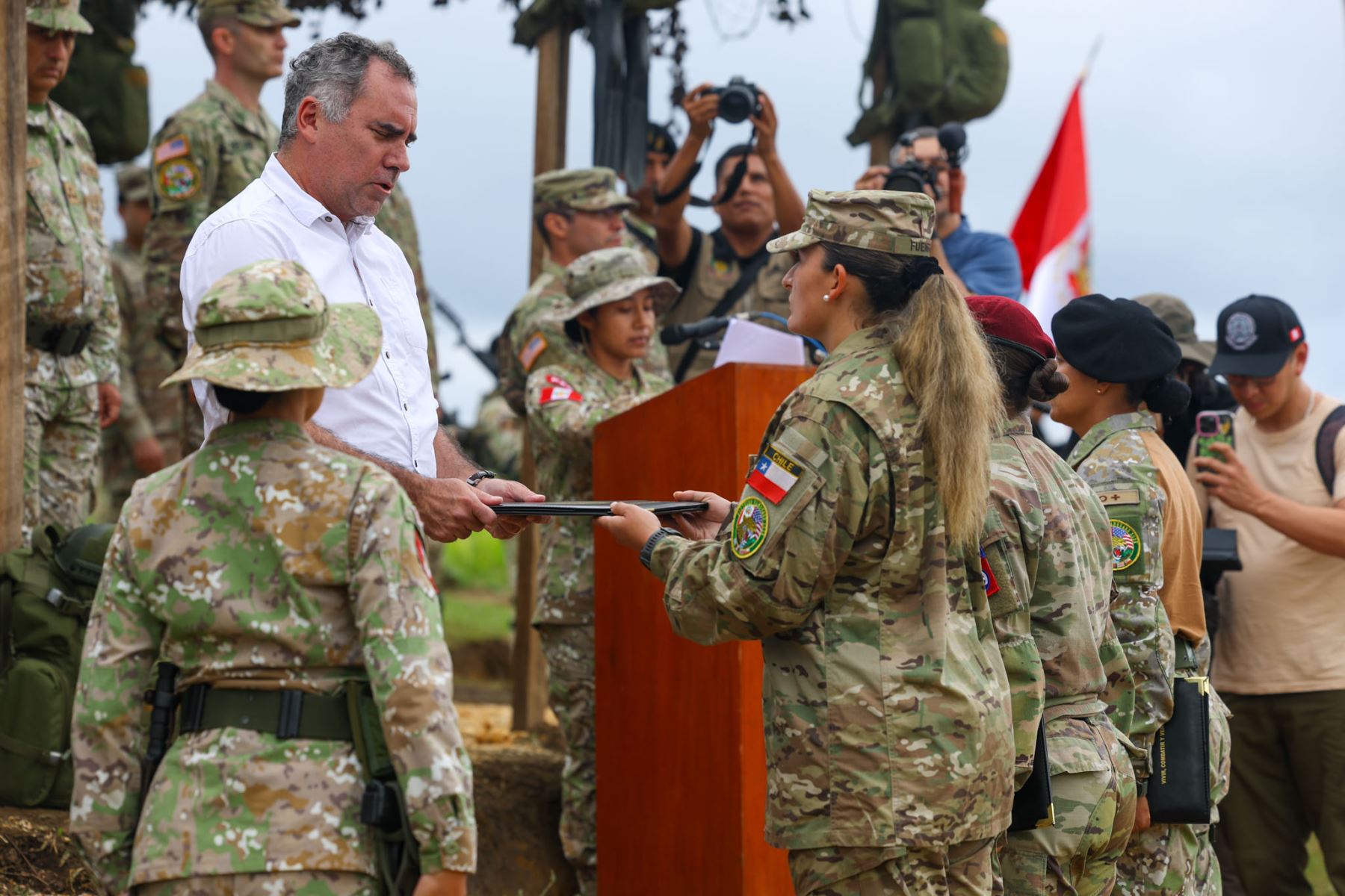 En la clausura participaron mandos militares de Perú y Estados Unidos, así como representantes de los ejércitos de Chile y Argentina. Foto: ANDINA/Lino Chipana.