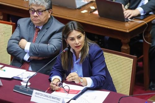 La ministra Maritza Canales expone ante comisión del Congreso. Foto: MIDIS/Difusión