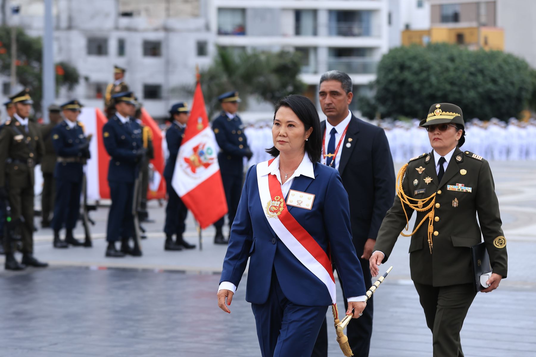 Presidenta Keiko Fujimori lideró Ceremonia por el Día de Las Fuerzas Armadas y homenaje a Nuestra Señora de la Merced, Gran Mariscala y Patrona de las Armas del Perú

Foto: ANDINA/Prensa Presidencia