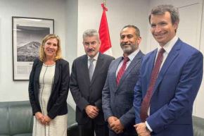 El ministro de Comercio Exterior y Turismo, Rogers Valencia (segundo de la izquierda) se reunió con altos funcionarios de países estratégicos para el comercio exterior del Perú.ANDINA/Difusión
