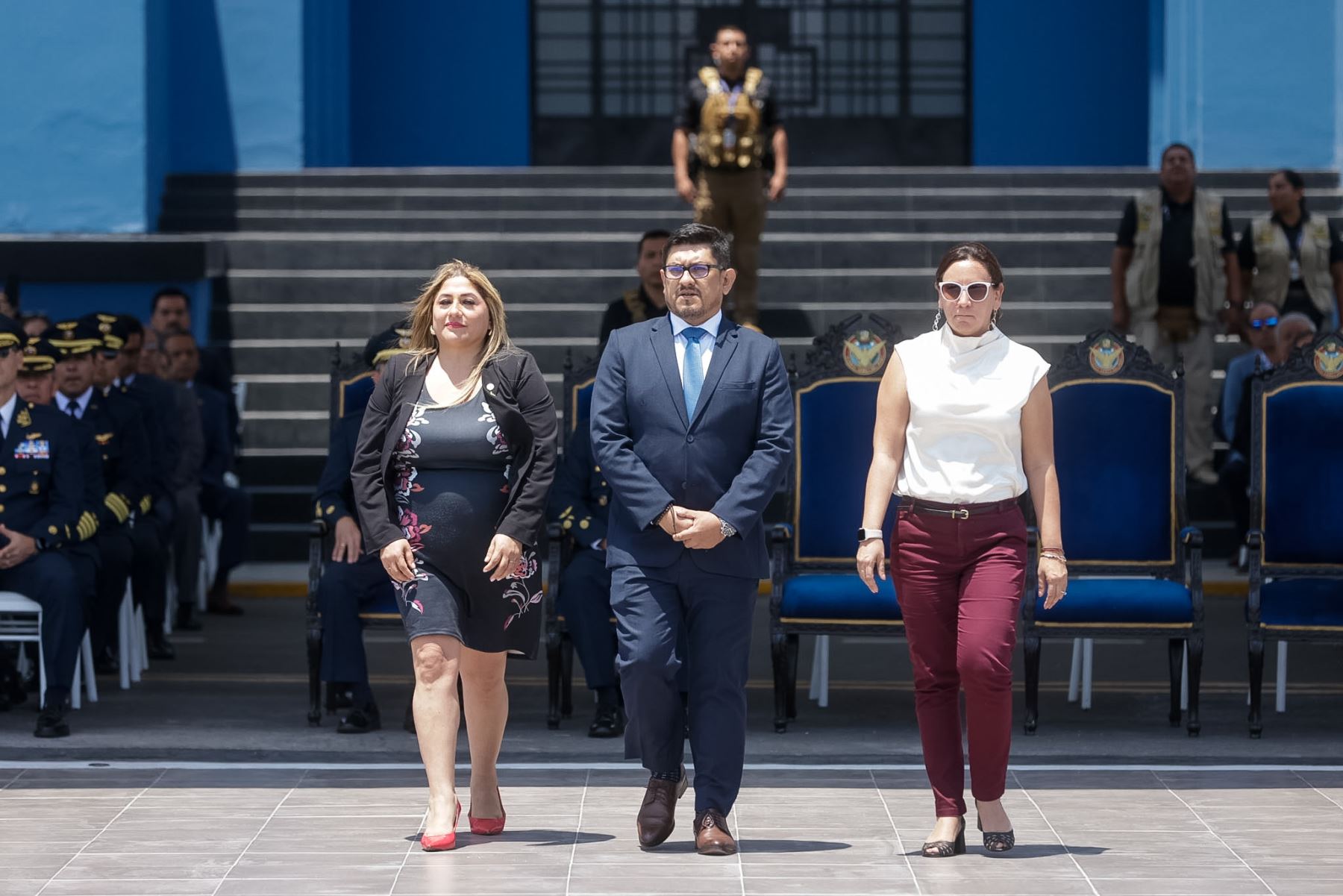 Autoridades asistentes participaron en las actividades oficiales por el Día de la Aviación Civil, fecha que recordó la contribución de este sector a la conectividad del Perú. Foto: ANDINA/Luis Iparraguirre.