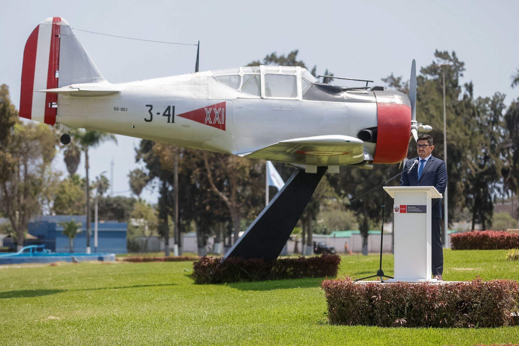 La jornada permitió poner en valor la trayectoria de Jorge Chávez Dartnell y el desarrollo de la aviación civil, sector clave para fortalecer la conectividad aérea del país. Foto: ANDINA/Luis Iparraguirre.
