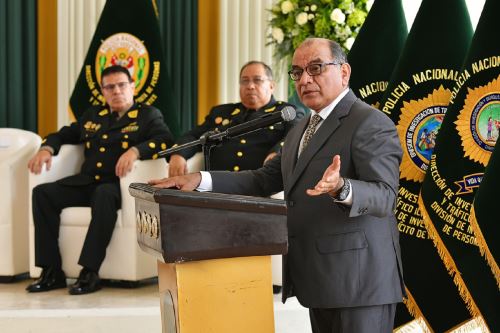 Ministro del Interior participa en la ceremonia por el XII Aniversario de la dirección Nacional Contra la Trata de Personas y el Tráfico Ilícito de Migrantes. Foto: ANDINA/Difusión