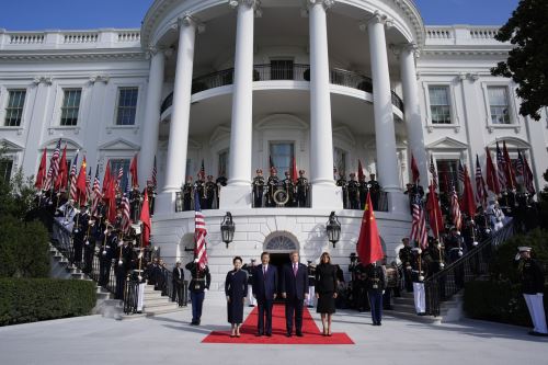 Donald Trump recibe al presidente chino Xi Jinping en Washington