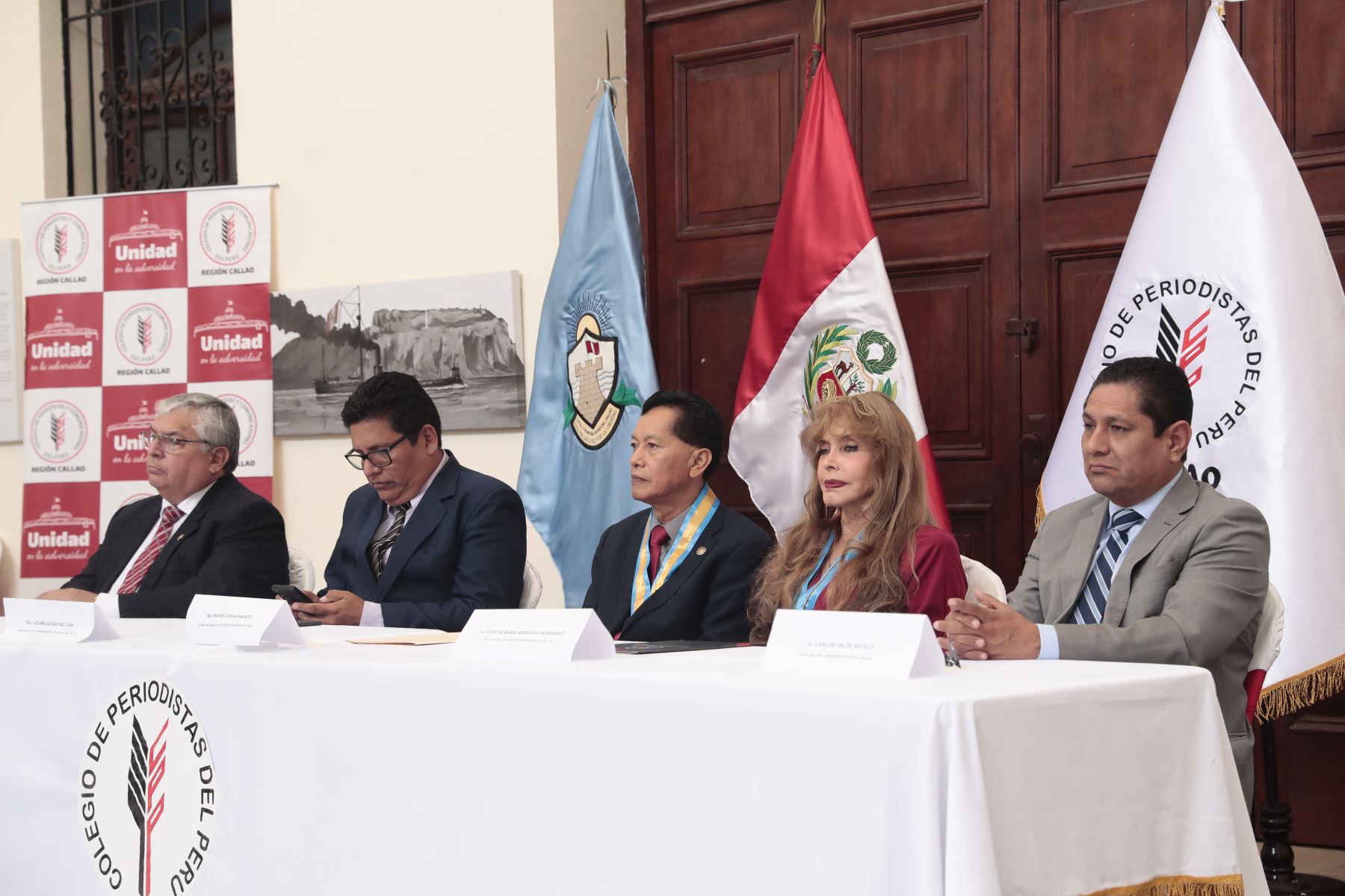 El sábado 26 de setiembre de 2026 se realizó una ceremonia conmemorativa por el Día del Periodista en el Museo de Historia y Arte del Callao, organizada por el Colegio de Periodistas del Perú - Consejo Departamental del Callao. El evento reunió a periodistas, autoridades y representantes de diversas instituciones del Callao. Foto: ANDINA/Daniel Bracamonte