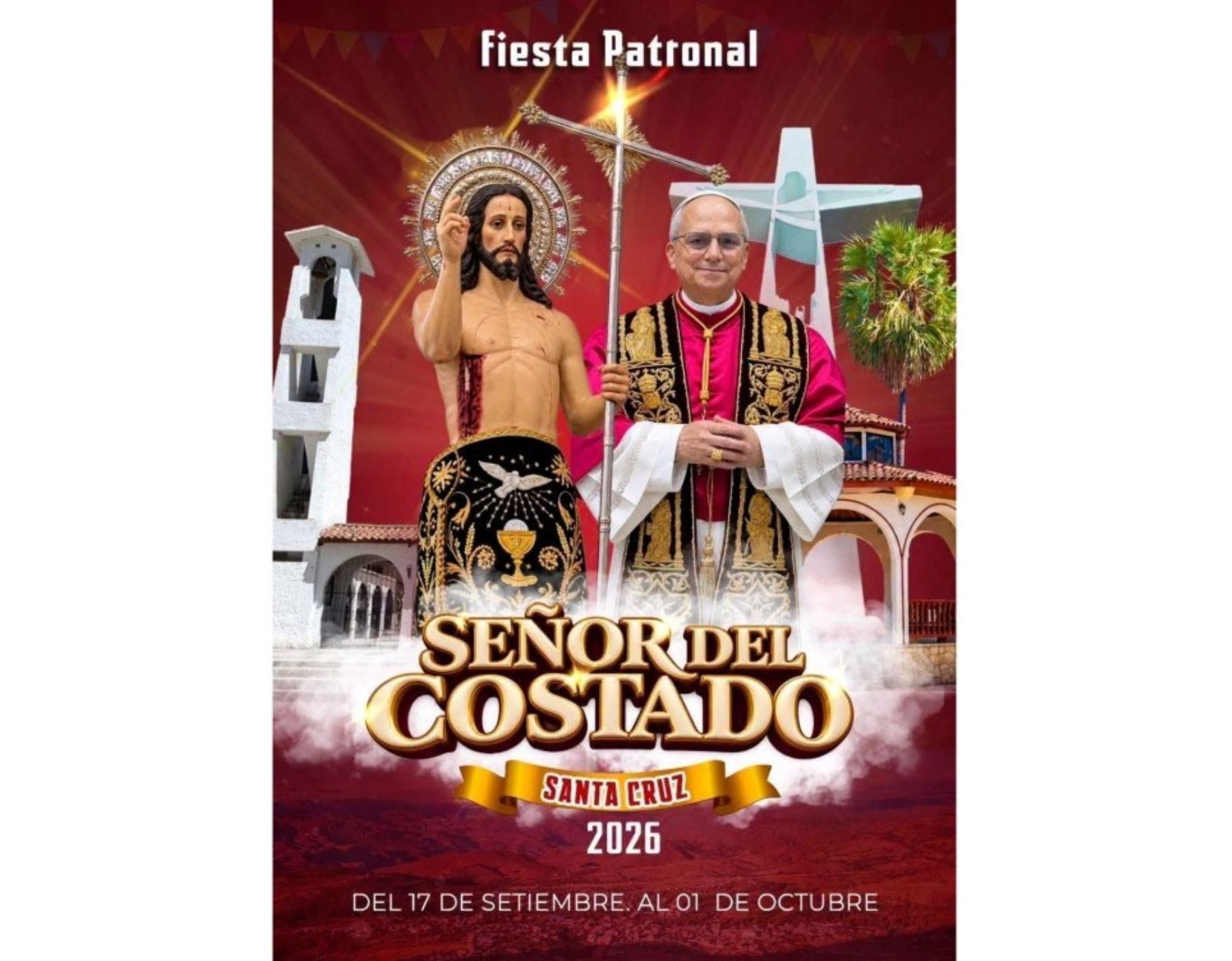 Santa Cruz evoca al papa León XIV durante festividad en honor al Señor del Costado