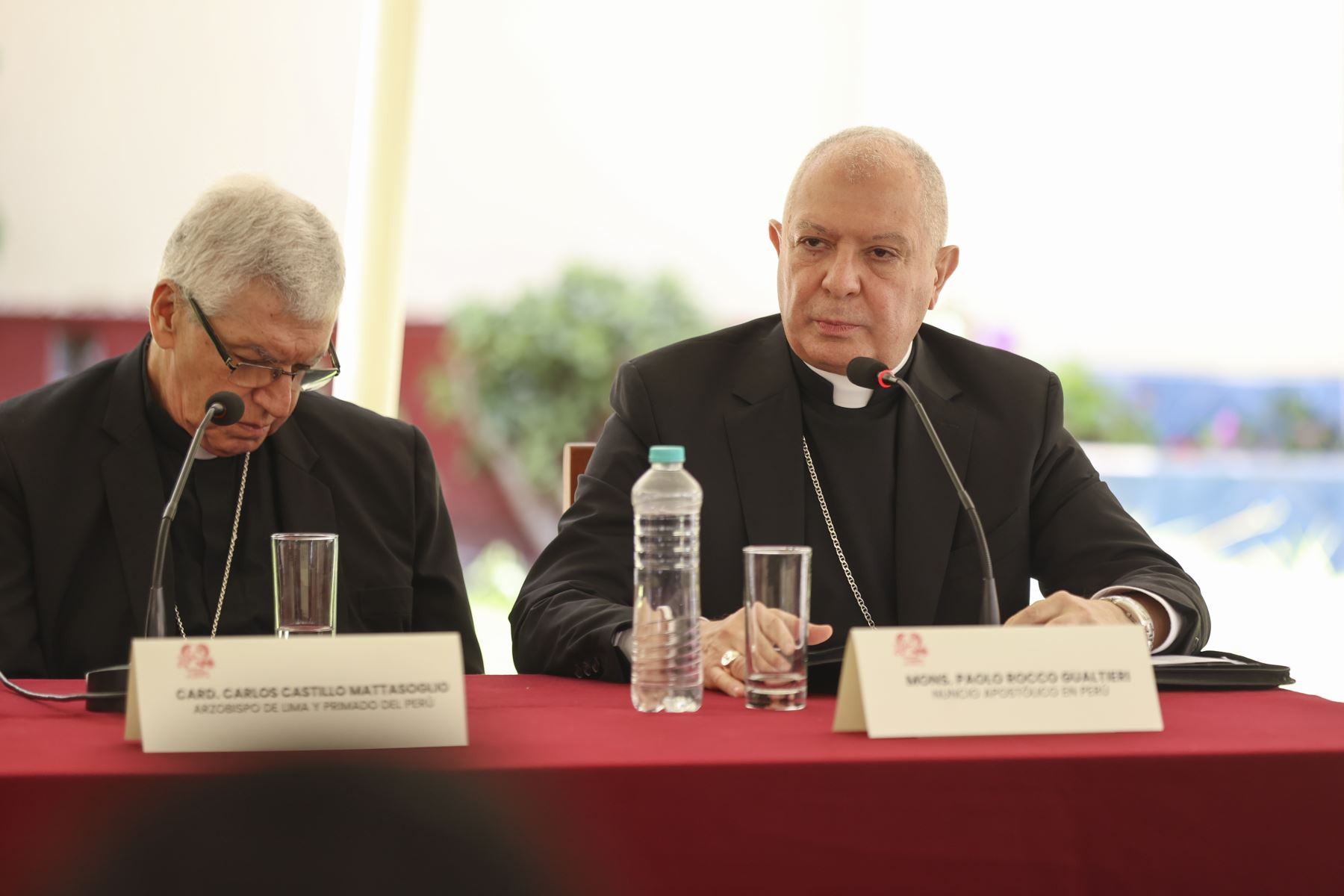Monseñor Paolo Rocco. La Conferencia Episcopal Peruana (CEP), en coordinación con la Nunciatura Apostólica y el Gobierno del Perú, realizó una conferencia de prensa junto al canciller Carlos Espá para informar sobre los avances y preparativos de la visita del Santo Padre León XIV al Perú, así como presentar el significado del logotipo y emblema oficiales de esta histórica visita. Foto: ANDINA/Jhonel Rodríguez Robles