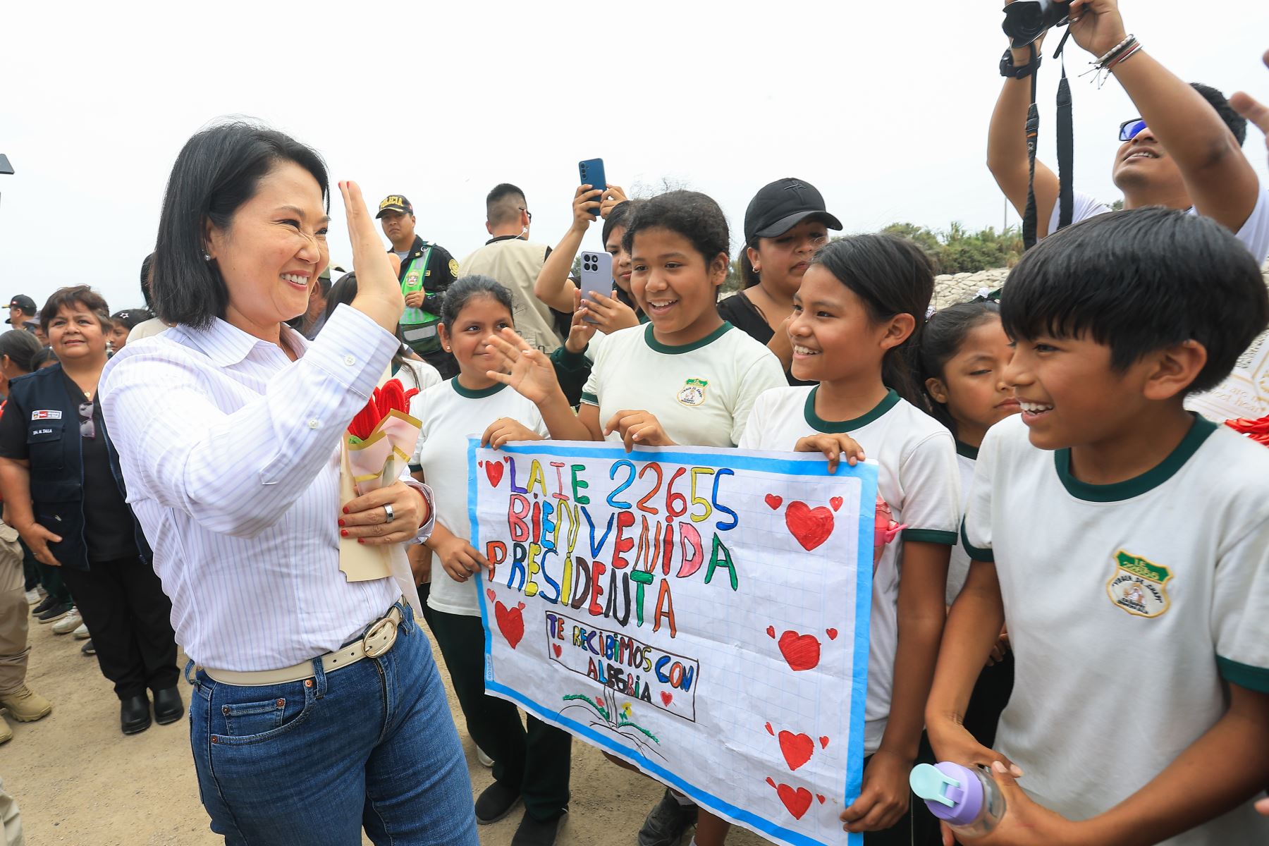 Presidenta Keiko Fujimori inaugura sistema de defensas ribereñas de los ríos Chico y Matagente, en la provincia de Chincha, región Ica Foto: ANDINA/Prensa Presidencia
