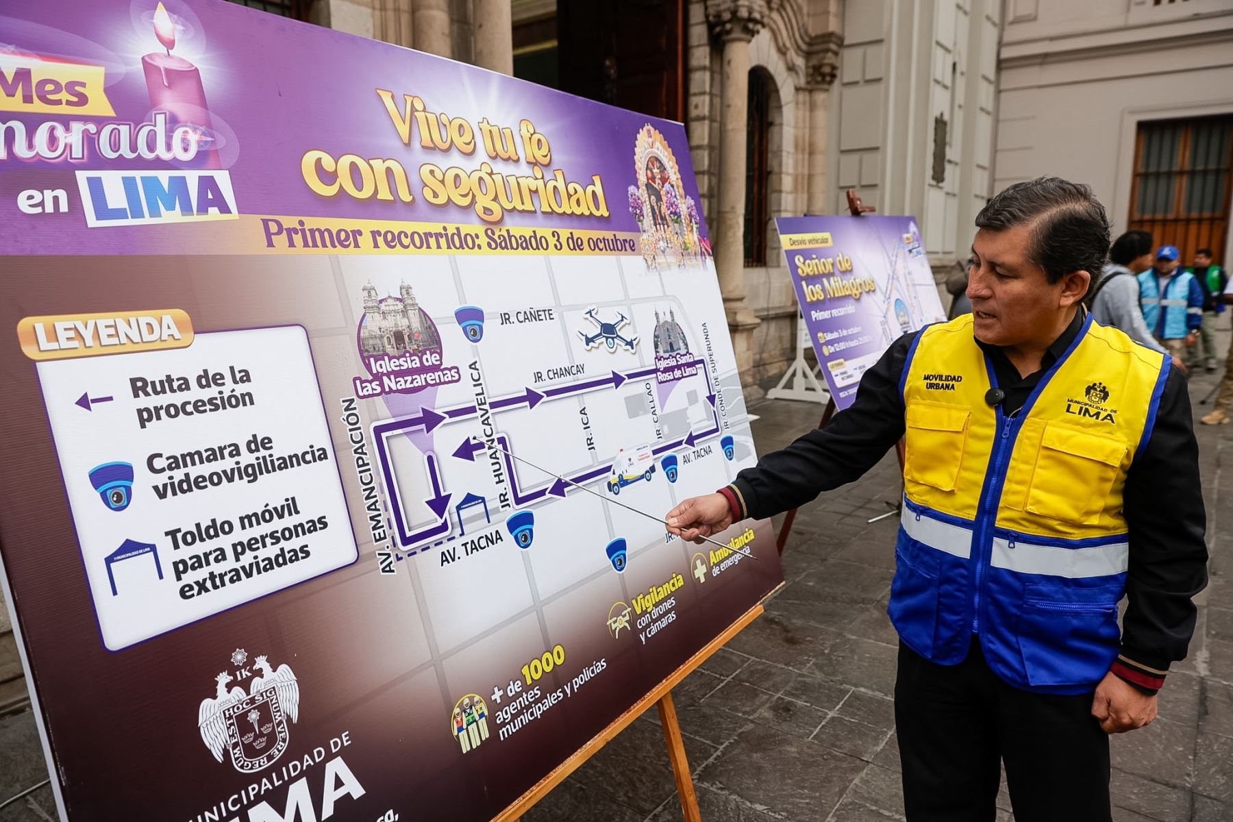 La comuna limeña detalló las medidas previstas para acompañar las cinco jornadas de procesión, con participación de distintas gerencias municipales. Foto: ANDINA/Luis Iparraguirre.