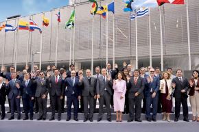 El titular del MEF, Elmer Cuba sostuvo reuniones con funcionarios de alto nivel de CAF, OCDE y del Gobierno de Uruguay. ANDINA/Difusión