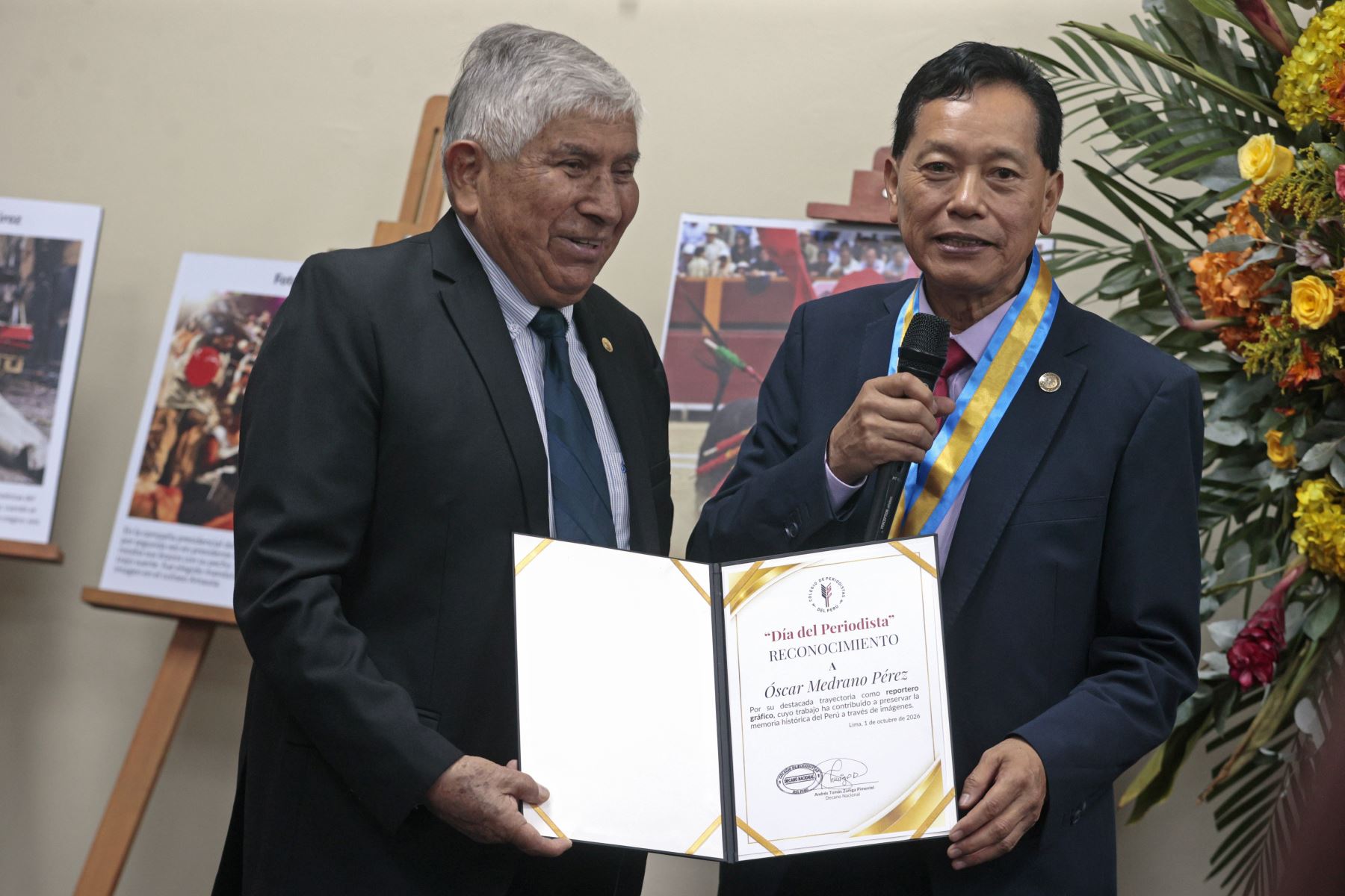 El Colegio de Periodistas del Perú realizó la ceremonia por el Día del Periodista y su 46.° aniversario institucional, encuentro en el que reafirmó su compromiso con la libertad de prensa, la ética profesional y el servicio a la sociedad. La actividad se desarrolló en su sede de Lince. Foto: ANDINA/Vidal Tarqui.