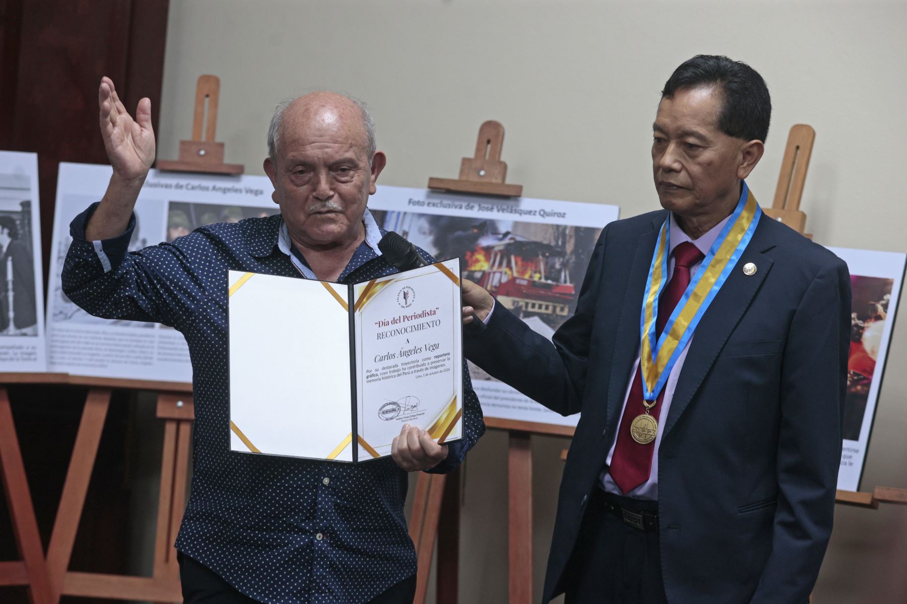 El Colegio de Periodistas del Perú realizó la ceremonia por el Día del Periodista y su 46.° aniversario institucional, encuentro en el que reafirmó su compromiso con la libertad de prensa, la ética profesional y el servicio a la sociedad. La actividad se desarrolló en su sede de Lince. Foto: ANDINA/Vidal Tarqui.
