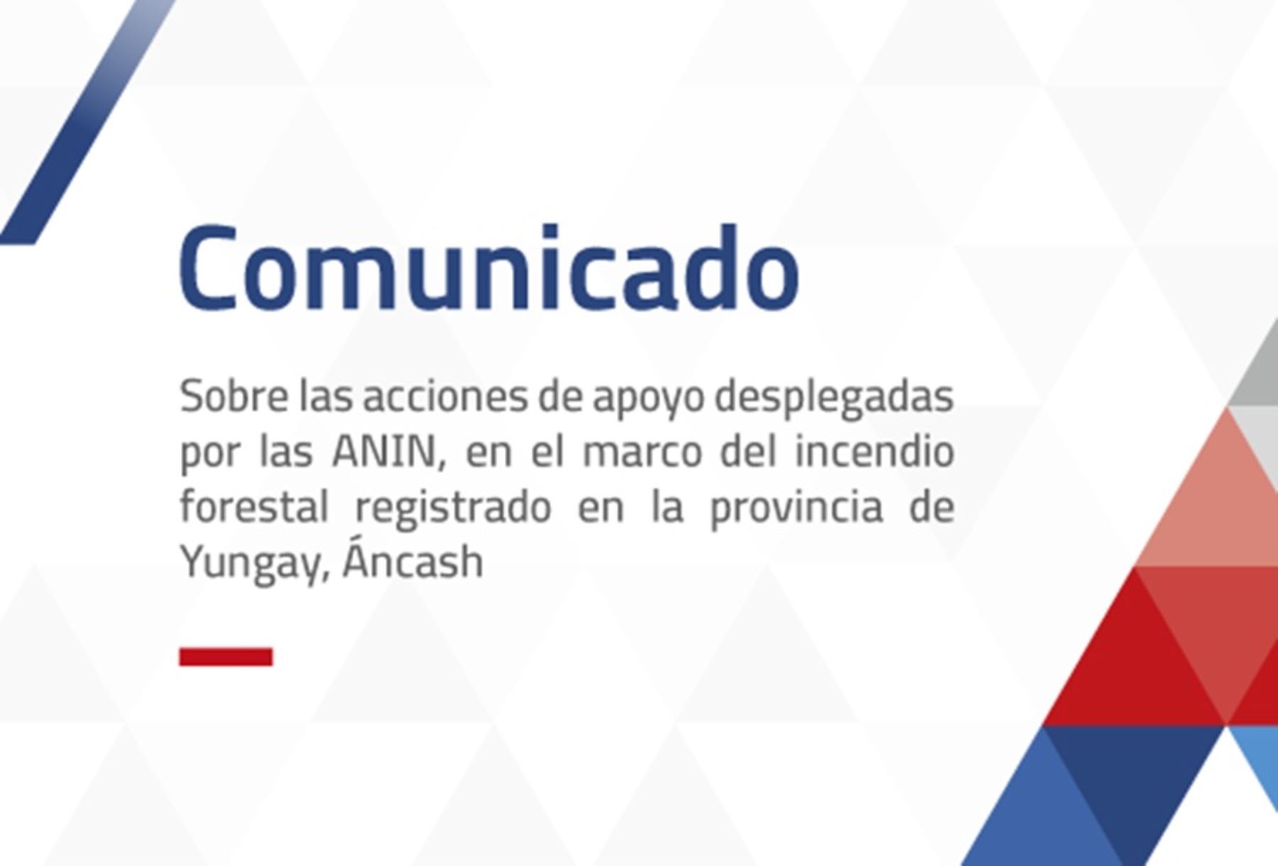 Incendio forestal en Yungay: ANIN activó acciones preventivas y monitoreo en obra vial