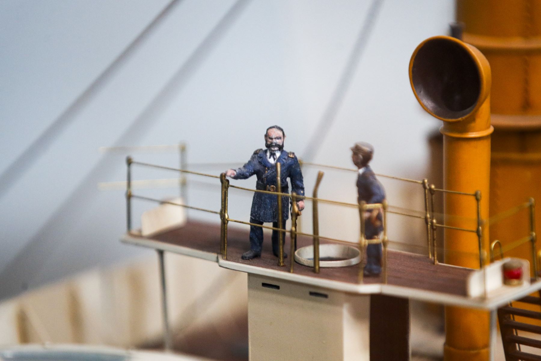 Réplica a escala del monitor Huáscar, una de las piezas que forman parte de la colección del Museo Naval del Callao y que permite conocer la historia de esta emblemática nave de la Marina de Guerra del Perú. Foto: ANDINA/Ricardo Cuba.