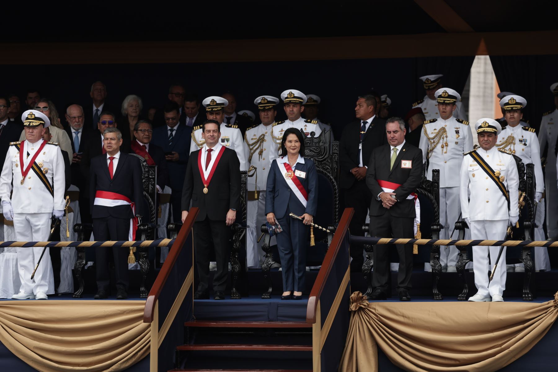 Presidenta Keiko Fujimori participó en conmemoración del 205.° aniversario de la Marina de Guerra del Perú y 147.° aniversario del Combate Naval de Angamos.

Foto: ANDINA/Prensa Presidencia
