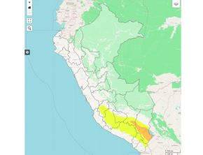 En algunas zonas, en especial del sur del país, ubicadas a más de 4,000 metros sobre el nivel del mar la temperatura descenderá hasta 15 grados bajo cero, advirtió el Senamhi.