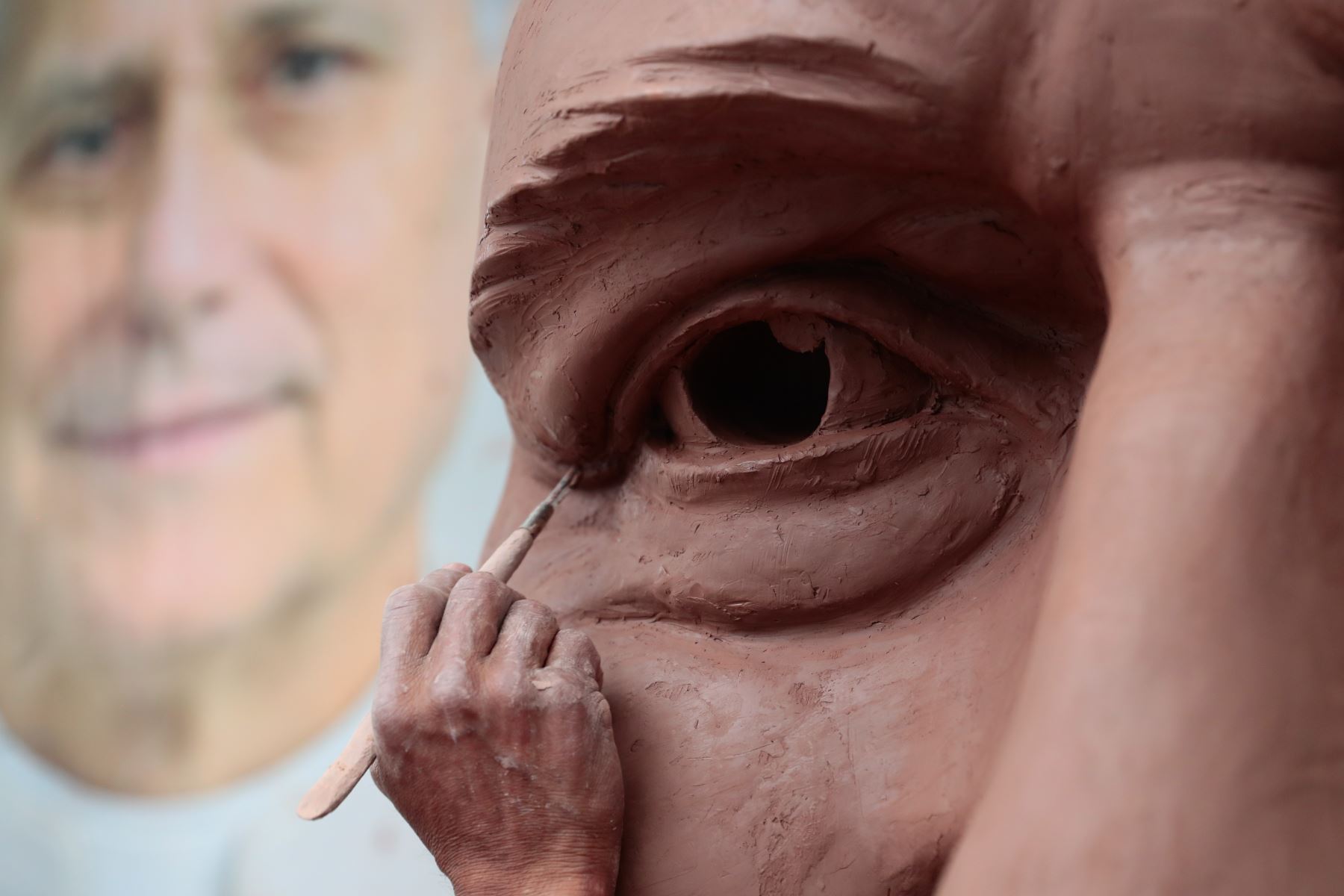 La escultura del papa León XIV tendrá 14 metros de altura, incluido el pedestal, y será trasladada al parque Gaelito, en el Callao. Foto: ANDINA/Daniel Bracamonte.