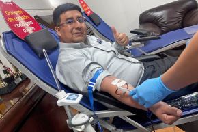 Campaña de donación de sangre en editora