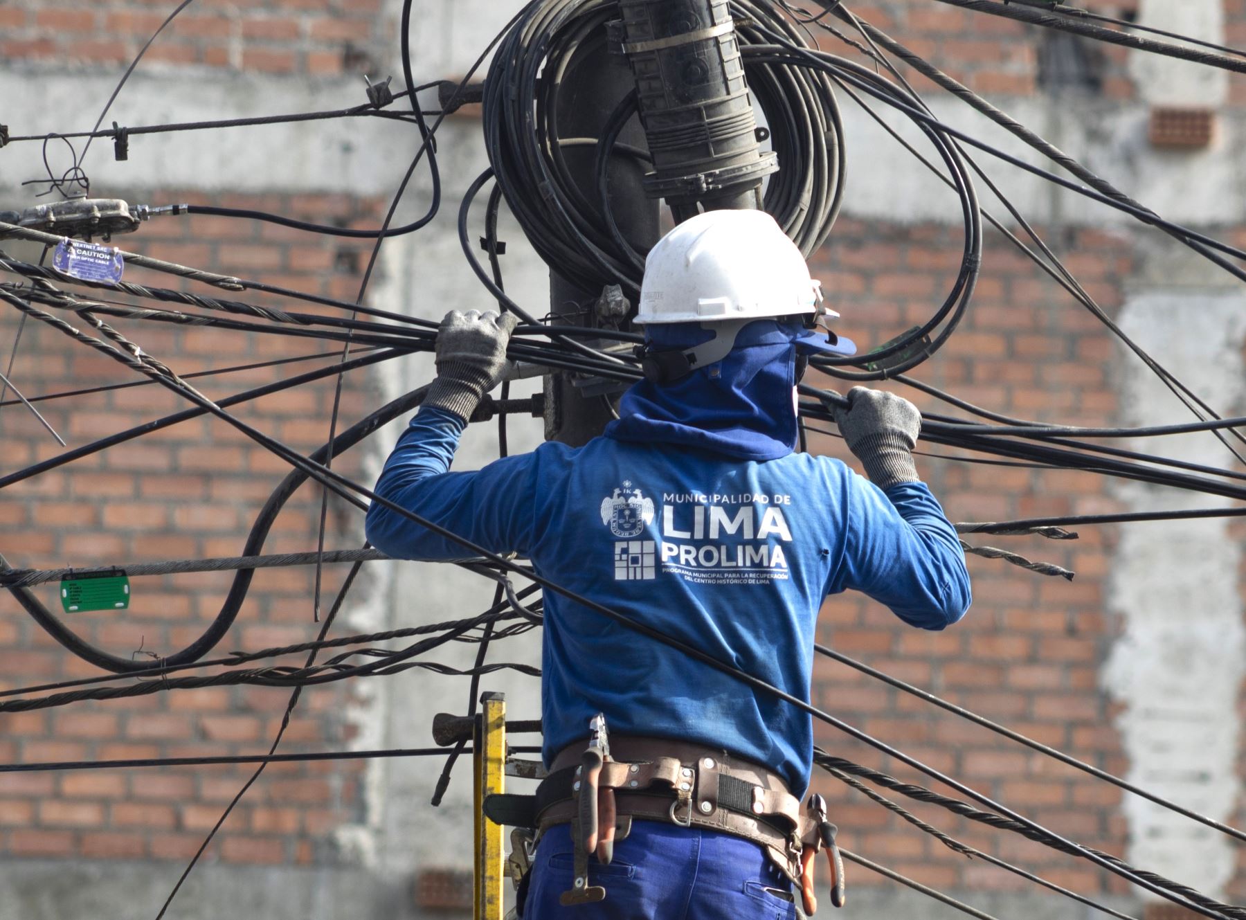 Señor de los Milagros: Prolima retira cableado aéreo para recorridos en centro histórico
