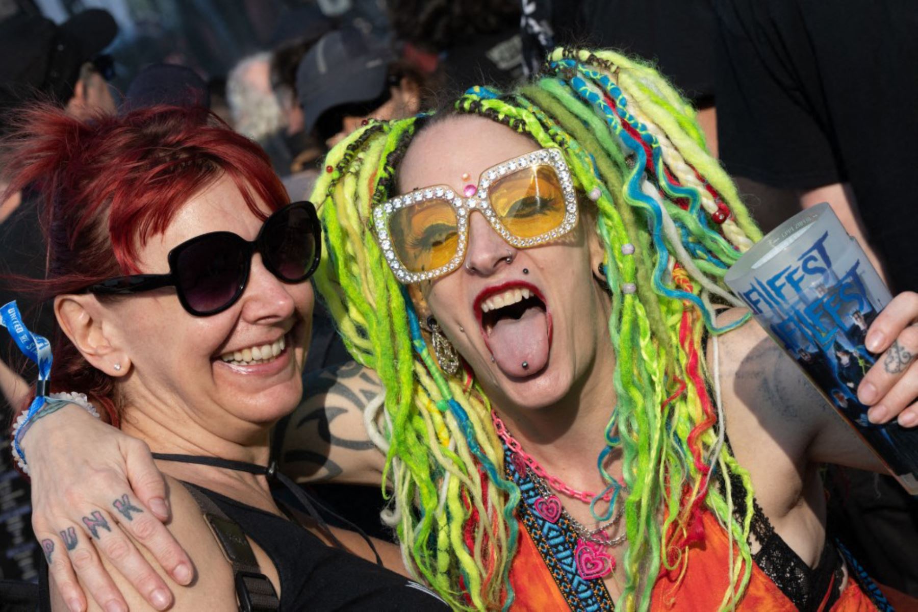 Francia, Clisson - 15 de junio de 2023. El festival de música metal y extrema Hellfest 2023, celebrado en Clisson, abrió sus puertas el jueves 15 de junio. La edición de este año se desarrollará a lo largo de cuatro días y contará con un cartel de lujo que incluye a cabezas de cartel como Iron Maiden. Foto: AFP