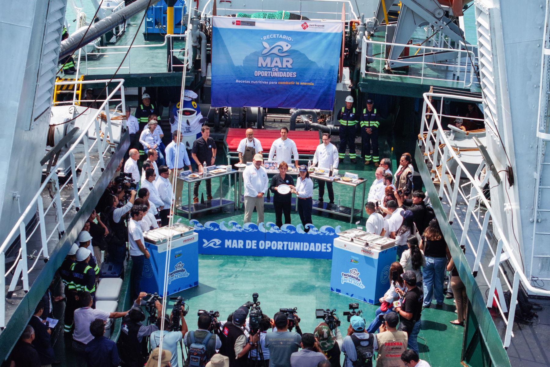 Presidenta Fujimori participó en lanzamiento del recetario “Mar de Oportunidades”, para impulsar el consumo de nuevos recursos pesqueros. 
Foto: ANDINA/ Prensa Presidencia